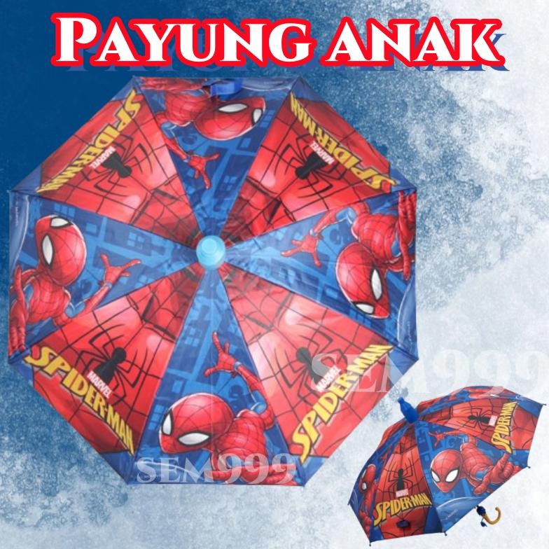 Vm - Payung Spiderman Anak Laki Laki/Payung Anak Karakter/Payung Manusia Laba-Laba/Payung Anak Karak