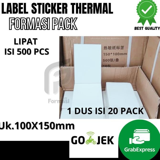 

NEW Kertas Thermal 100x150mm Lipat isi 500 ( 1 dus 20 pack )