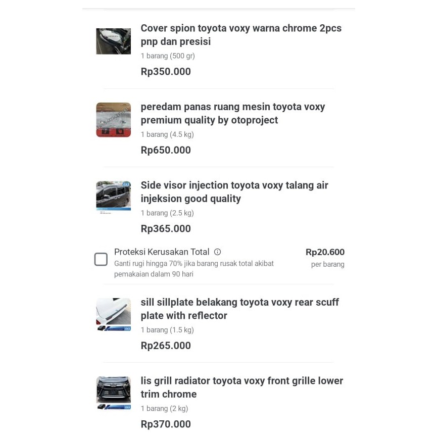 PAKET AKSESORIS VOXY PAK FEMMY PAPUA 12 ITEM