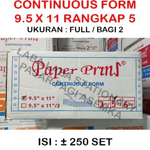 

NEW Continuous Form Merk Paper Print 9.5x11 5 ply