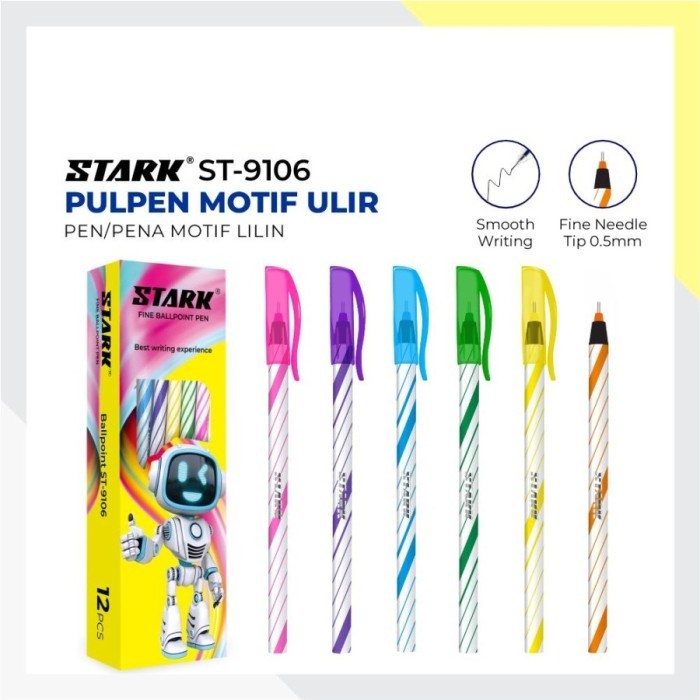 

Terbaru Pen Lilin Stark 1 Pcs Pulpen Ulir Sekolah Kantor Tinta Hitam 100% ori