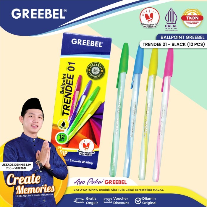 

Terbaru 365 Pulpen GREEBEL Pulpen Set Alat Tulis Alat Tulis Kantor GREEBEL Ball Pen Trendee 01 Black