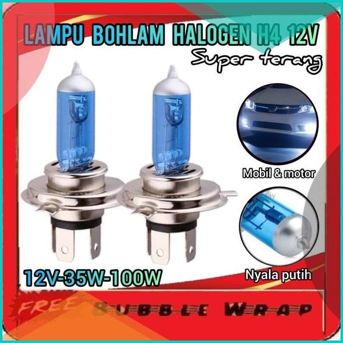 Lampu Bohlam Halogen Mobil motor H4 12V 35W original super terang 140