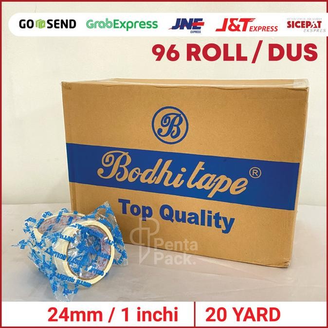 

TERMURAH - [1 DUS] Lakban Kertas / Masking Tape (24 mm/ 1 inchi X 20 yard)