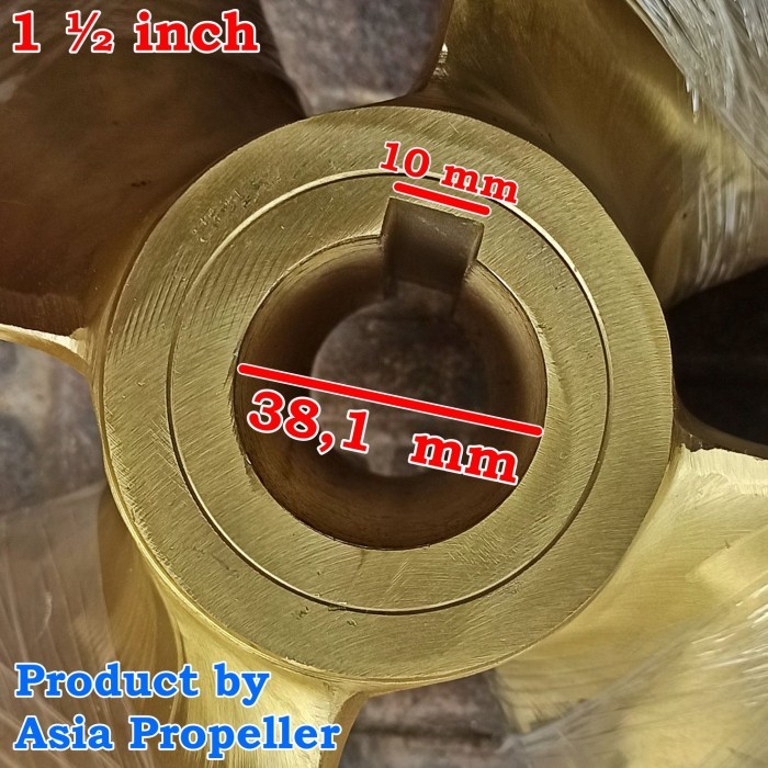Readyyy Baling-baling kapal Kuningan Daun 4 ukuran 22 x 20 Asia Propeller