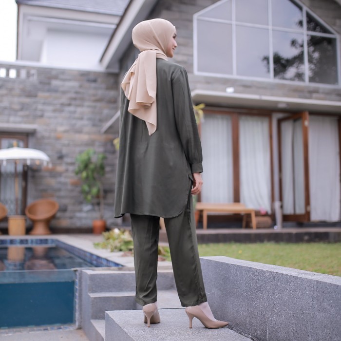 Baju Tidur Kemeja Wanita Setelan Piyama Polos Katun Rayon Fit To Xl