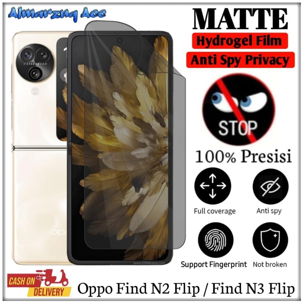 Pj - Anti Gores Hydrogel Anti Spy Privacy Oppo Find N2 Flip Find N3 Flip Screen Protector Hp
