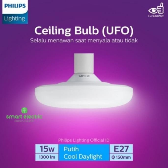 Lampu Philips UFO 15 watt LED Ceiling Bohlam Tahan Lama Terang Bagus