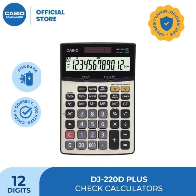 

CASIO DJ-220DPLUS - KALKULATOR TOKO/DAGANG - FUNGSI CEK - 12 DIGIT ORIGINAL DAN TERPERCAYA