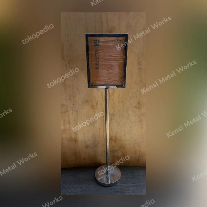 

TERMURAH - Sign Stand Stainless Signage Standing Sign Frame display A3 Stainless