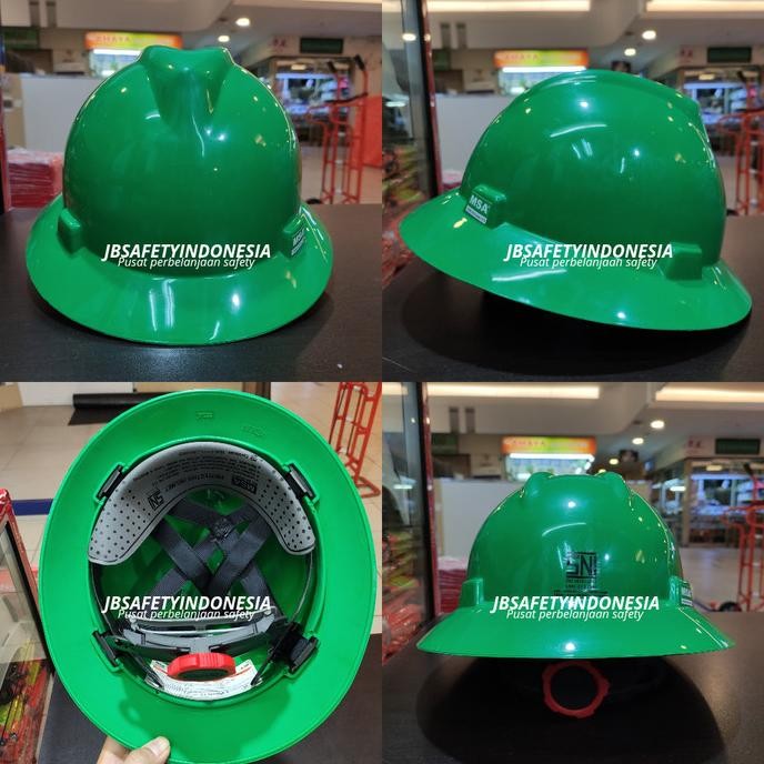 HELM SAFETY MSA FULL BRIM WARNA HIJAU STANDARD SNI 2710T