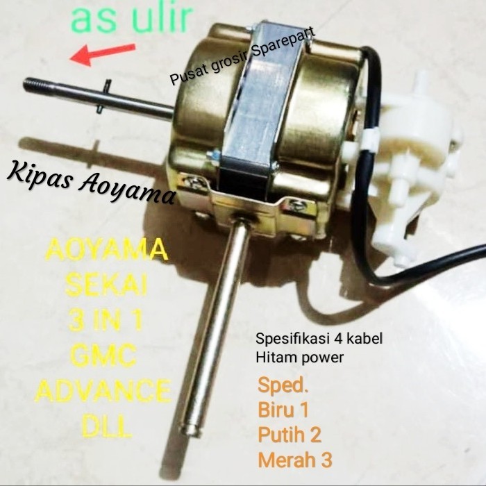 DINAMO KIPAS ANGIN 3 IN 1 AOYAMA TRISONIC SEKAI MODEL AS ULIR