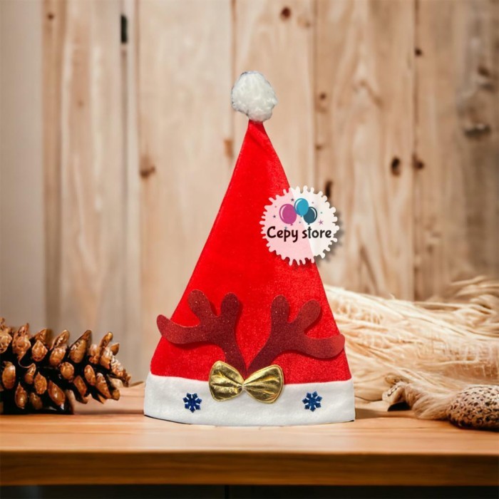 

NEW! Topi Natal Merry Xmas Tanduk Pita / Topi Merry Christmas - Tanduk merah Limited