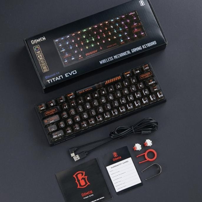 Keyboard Gaming Gamen Titan Evo Multi Wireless Modes RGB Light Black