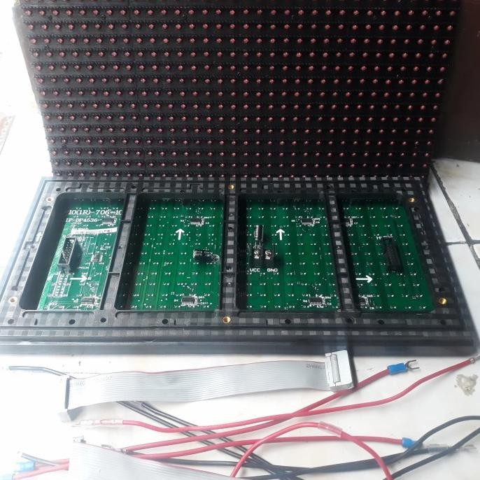 LAMPU RUNNING TEXT MERAH P10 DIP OUTDOOR