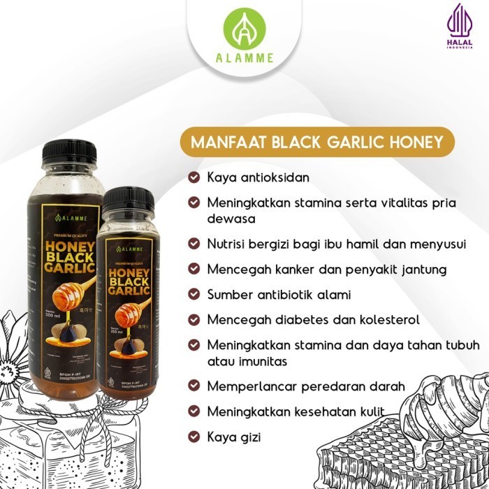 

Black Garlic Honey Premium Alamme Paket Reseller 3 Pcs X 250 Ml Terlaris