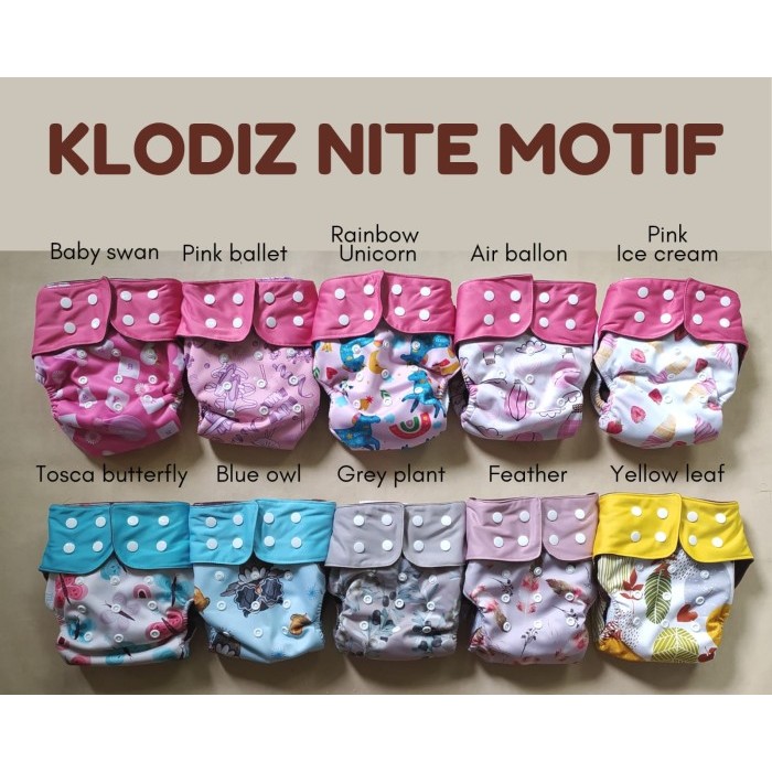 Clodi Klodiz Nite + Insert Long Microfiber Clodi Untuk Malam Hari