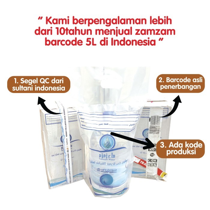 

Air Zam Zam 5 Liter Original Barcode - Asli Makkah New
