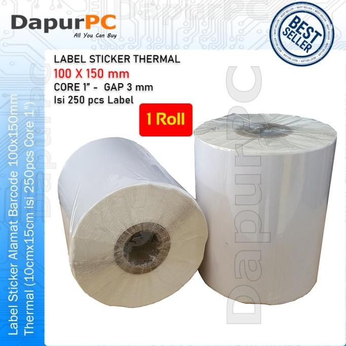 

tersedia label sticker thermal barcode alamat100x150mm (10x15cm 250pcs core 1")