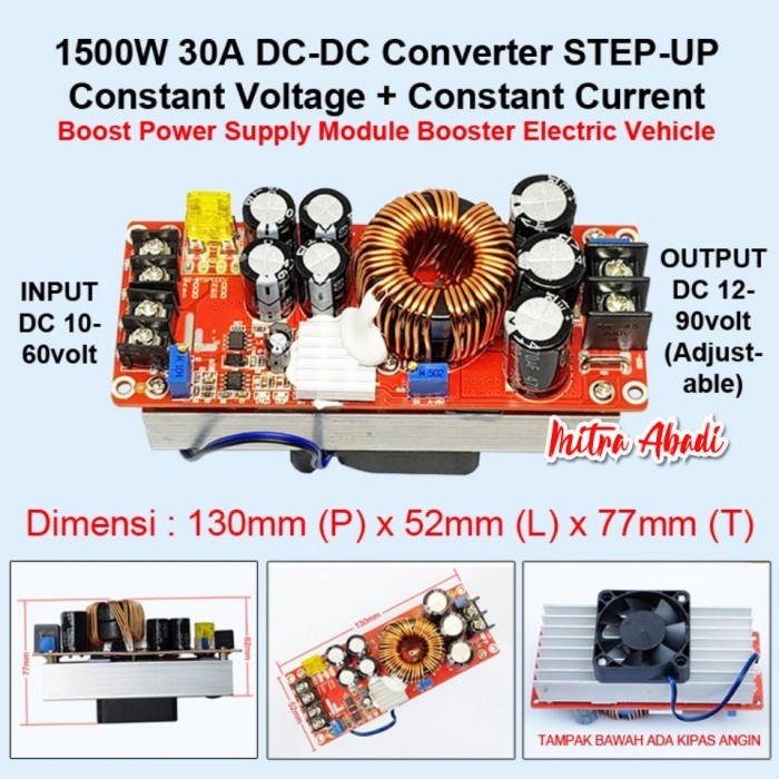 1500W 30A Dc-Dc Converter Step Up Constant Voltage & Current Booster