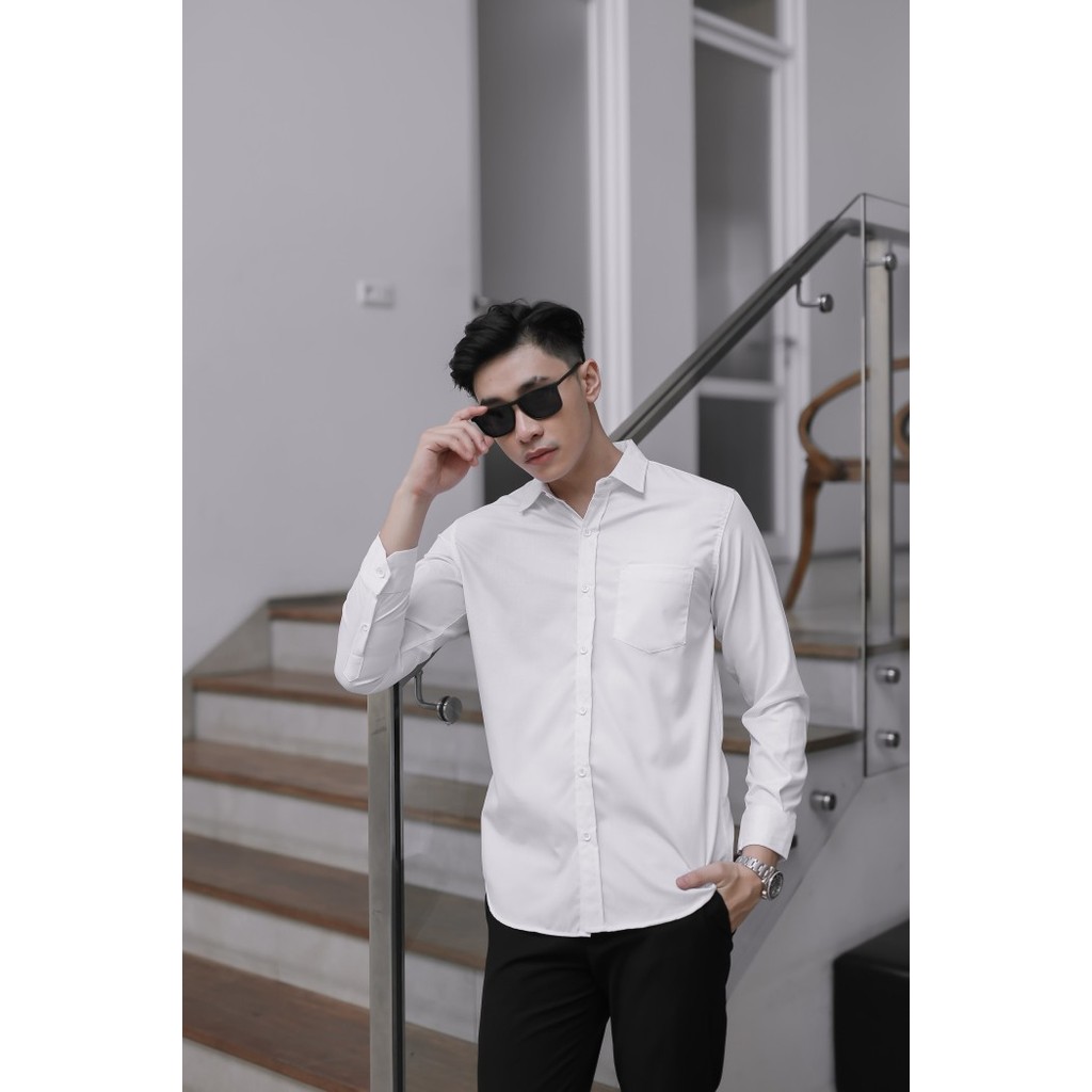 Kemeja Polos Putih Lengan Panjang Shanghai / Kemeja Pria