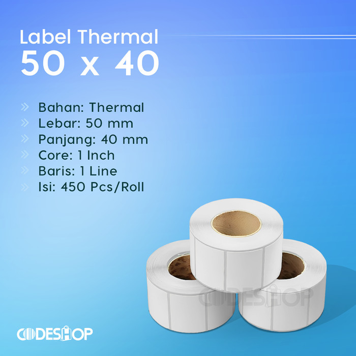 

1 Dus 24 Roll Label Harga Label Barcode Thermal 50 X 40 50X40 450 Pcs Terbaik