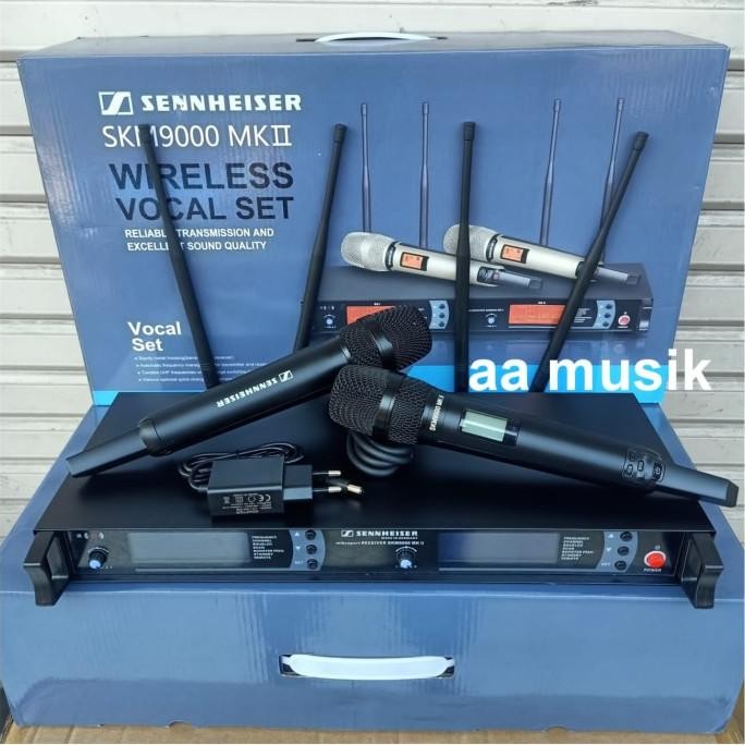 MIC WIRELESS SENNHEISER SKM9000 MK2 WARNA HITAM 4 ANTENA SKM 9000 MK 2
