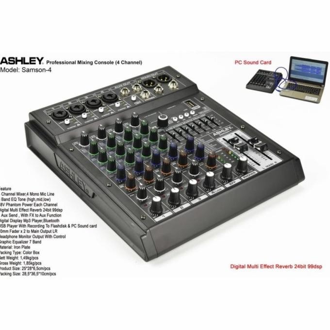 Mixer Ashley SAMSON4 / SAMSON 4 4 CHANNEL ORIGINAL ASHLEY - SOUNDCARD