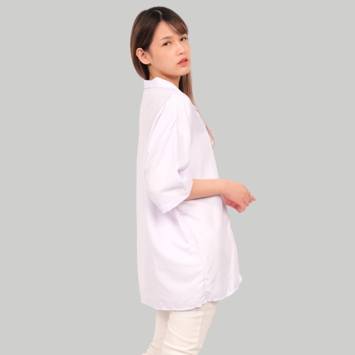 Monellina 90178 Kemeja Oversize Wanita Lengan Pendek Polos