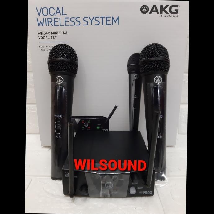 MIC AKG WMS 40 MINI DUAL VOCAL SET ORIGINAL AKG WMS40 MIC WIRELESS AKG