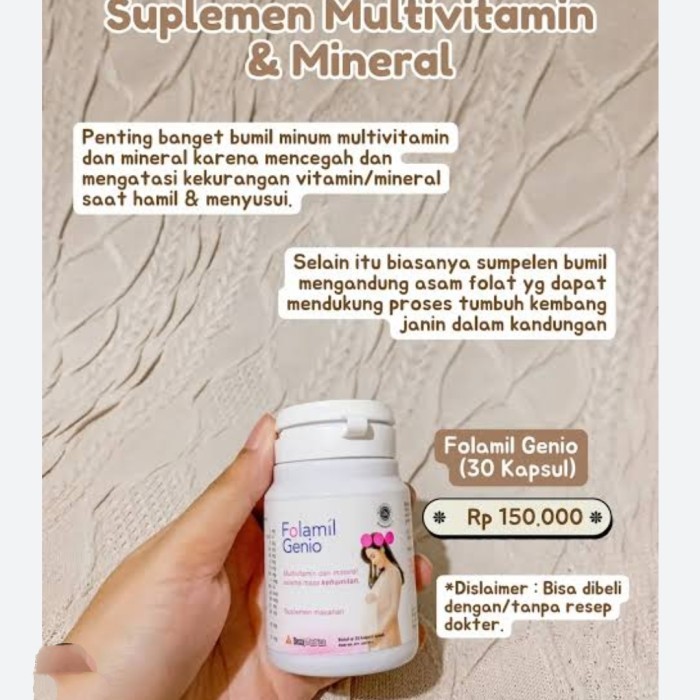 NEW FOLAMIL GENIO isi 30 Sofgel Vitamin ibu Hamil, Menyusui dan PROMIL