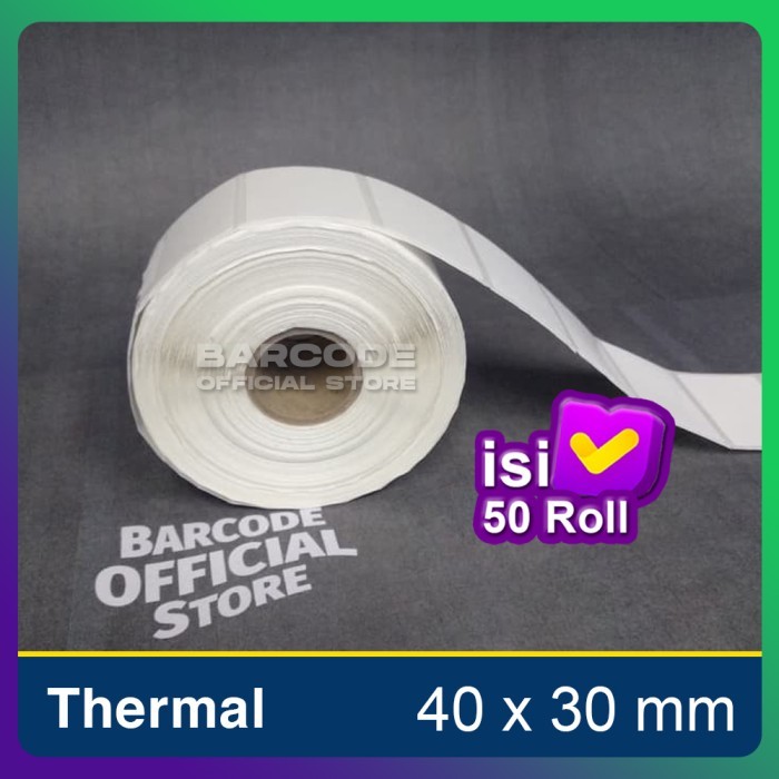 

1 Dus Label Thermal 40 X 30 Mm 1 Line (Stiker Barcode 40X30 Mm) Terbaik