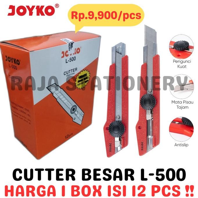 

Joyko Cutter Besar Pisau Potong Pemotong Kertas Silet L-500 [12Pcs]