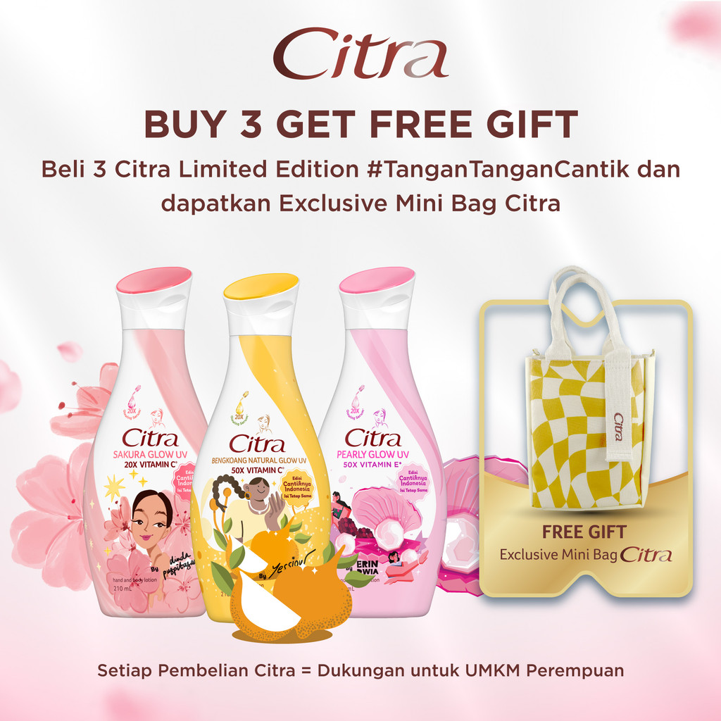 Buy 1 Citra Limited Edition Hand and Body Lotion Pearly Glow UV 210ml + 1 Bengkoang Natural Glow UV 