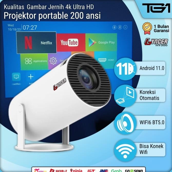 BEBAS ONGKIR - BEST Infocus Projector 4K Lyncer Wifi Wireless Proyektor Infokus