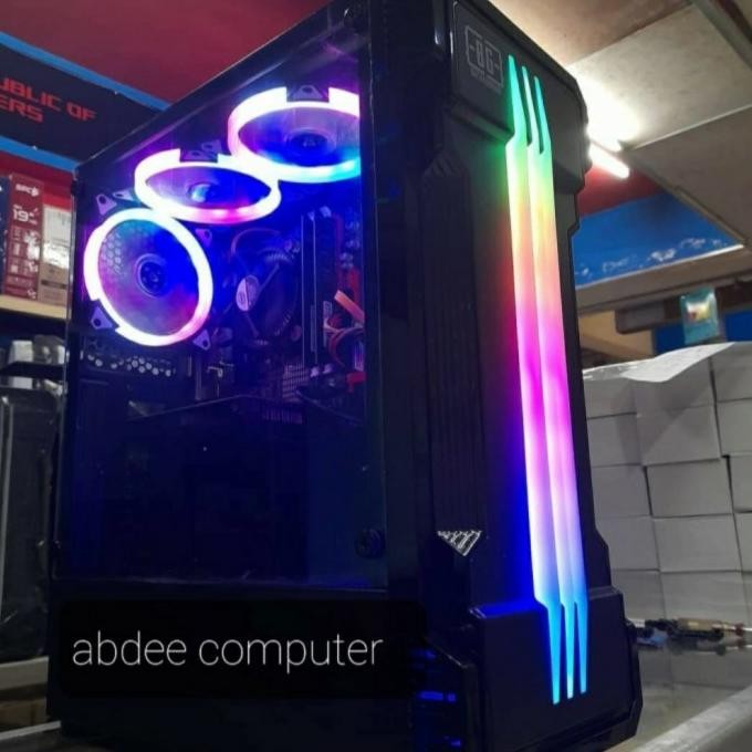 tersedia pc gaming amd ryzen 3 3200g ram 16 gb vga 4 gb gtx 1050 ti led 24 in