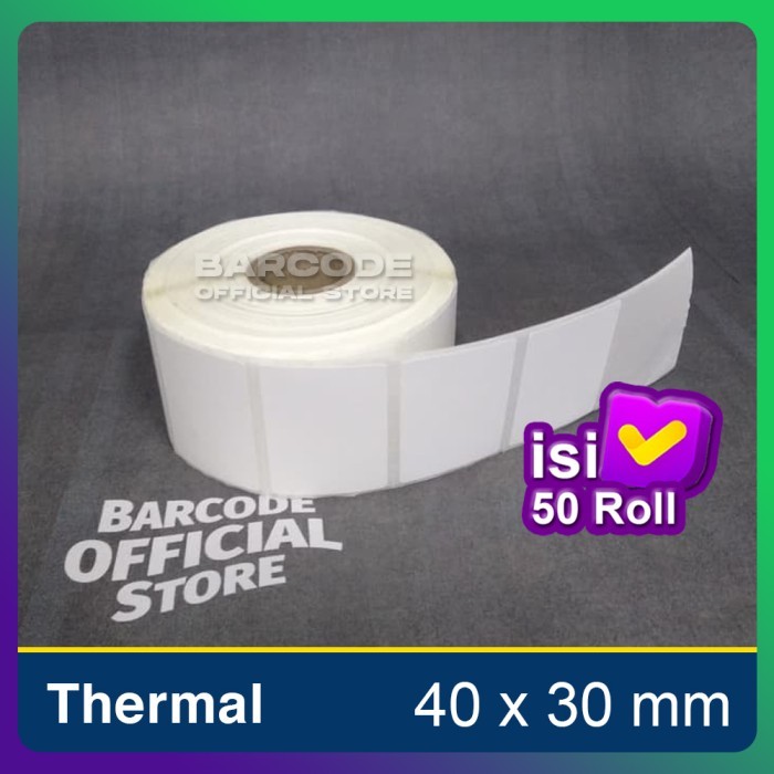 

1 Dus Label Thermal 40 X 30 Mm 1 Line (Stiker Barcode 40X30 Mm) Diskon