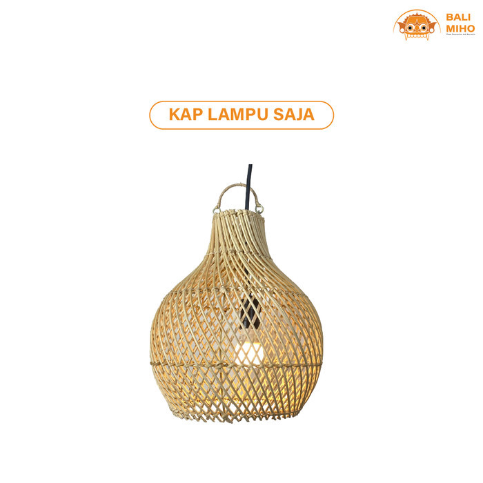 

New - Kap Lampu Rotan Motif Bawang 25 Cm - Kap Lampu Unik - Lampu Cafe