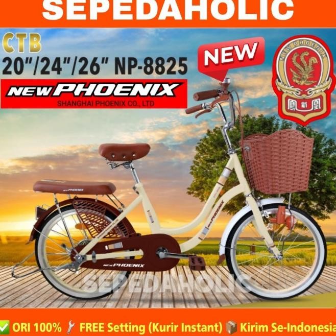 Sepeda Keranjang Remaja Dewasa Phoenix 8825 Ukuran 20 24 26 Inch City Bike