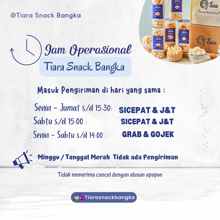 

Paketan Kerupuk Tiara/Kerupuk Oven Tanpa Minyak Tiara Snack Bangka New