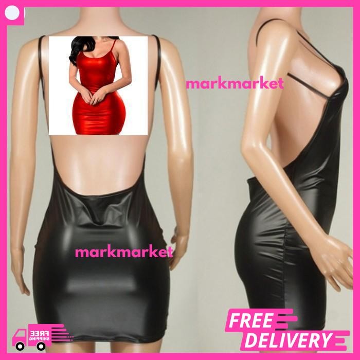 LINGEIRE SEKSI KULIT BACKLESS MINI DRESS CLUBBING MODEL EROPA AMERIKA PRODUK PILIHAN