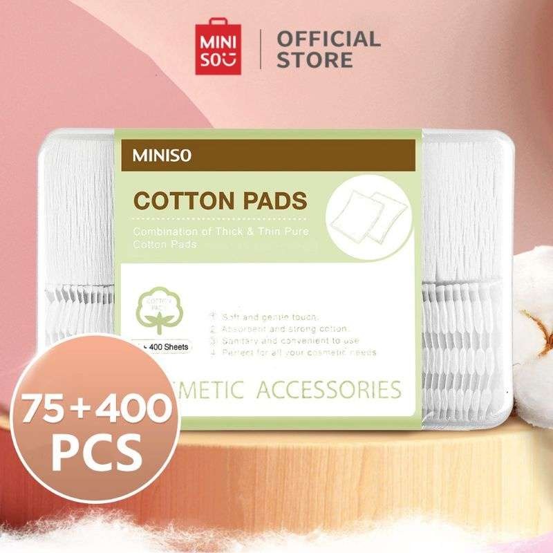 Kapas MINISO Combination of Thick & Thin Cotton Pads Kapas Wajah MINISO  Kapas Toner Kapas Make Up
