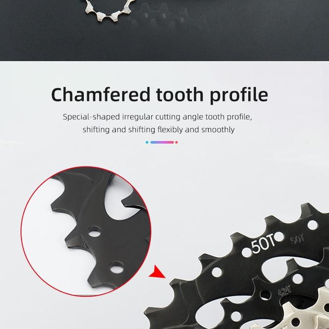 Wake Sprocket 11 Speed 11 - 42T Silver Gear Cassette Sepeda Mtb