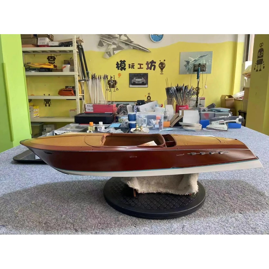 RC BOAT 1/10 RIVA ARISTON YACHT MODEL KIT REMOTE CONTROL SHIP DIY ASSEMBLY YACHT PROFESSIONAL MODEL 