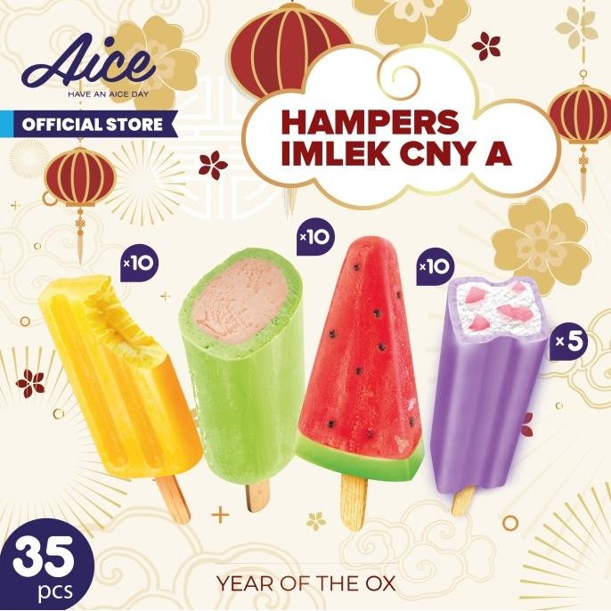 

BIG SALE PAKET HAMPERS IMLEK CNY CHINESE NEW YEAR AICE ICE CREAM A TOTAL 35 PCS !!!!!