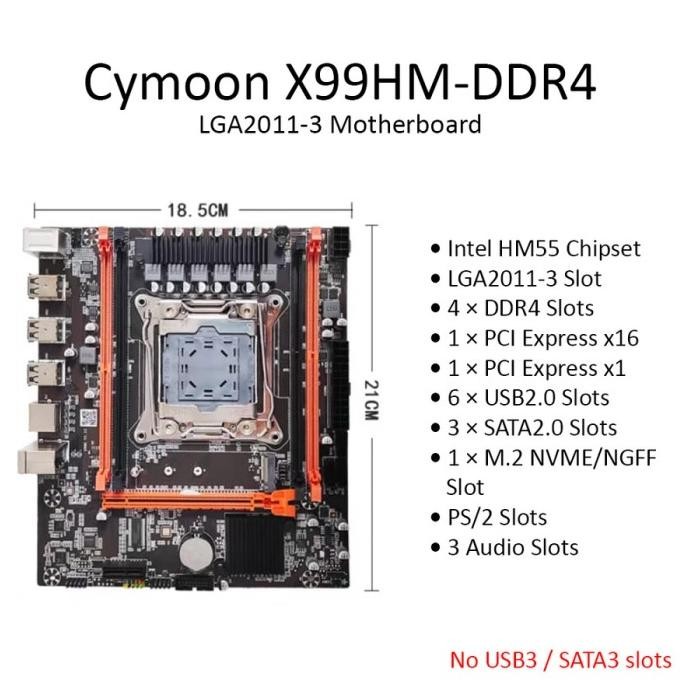 Cymoon X99 Motherboard Lga 2011-3 Ddr4 Mainboard Mobo Usb3 Sata3 Promo
