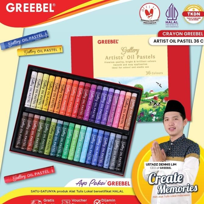

GREEBEL Crayon Krayon ARTIST OIL PASTEL 36 Warna (AOP 36) / Crayon Greebel / Krayon Oil Pastel Professional Non Toxic