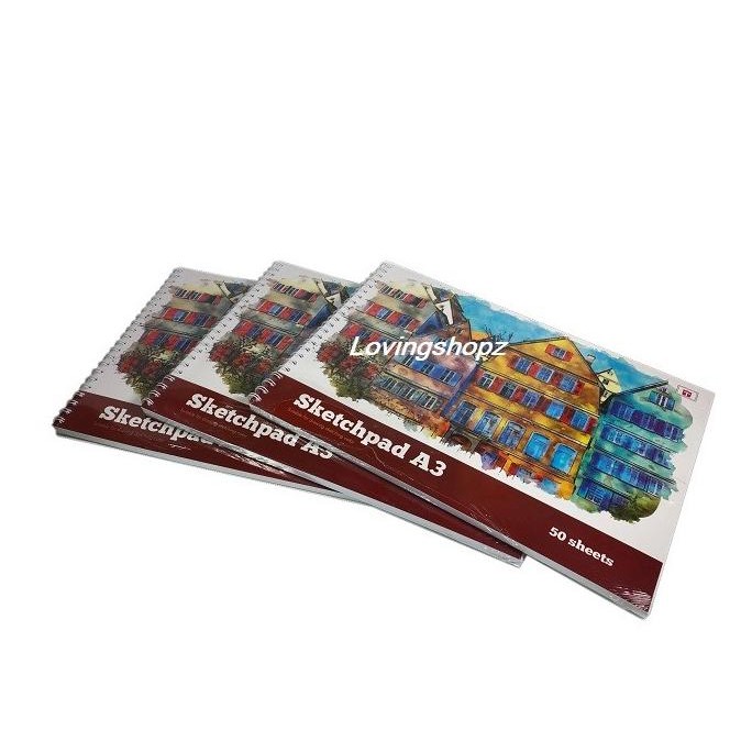 Baru Buku Gambar A3 Tiara 50 Lembar Jilid Spiral