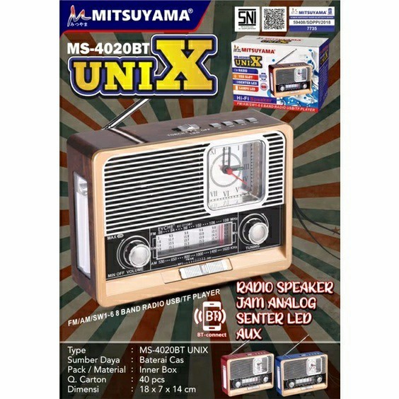 TERBARU radio bluetooth MITSUYAMA MS 4020BT UNIX