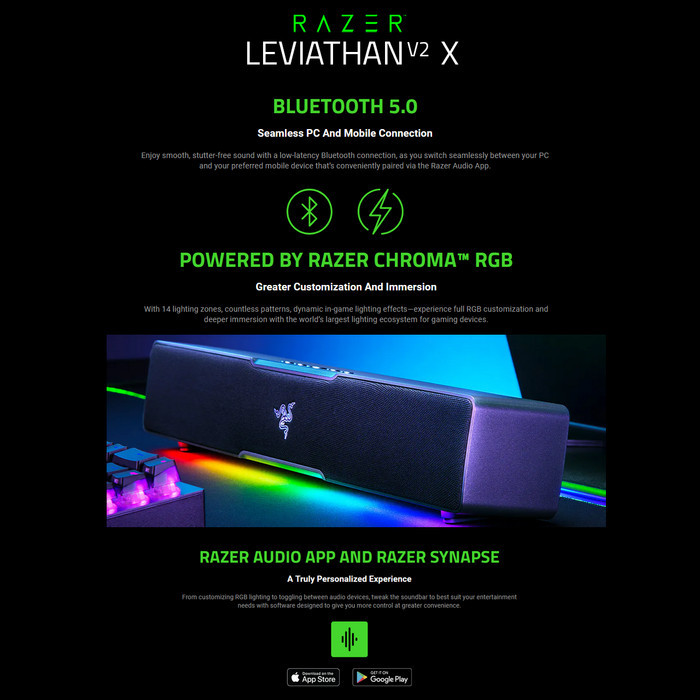 Razer Leviathan V2 X - Compact, USB Type C PC Soundbar
